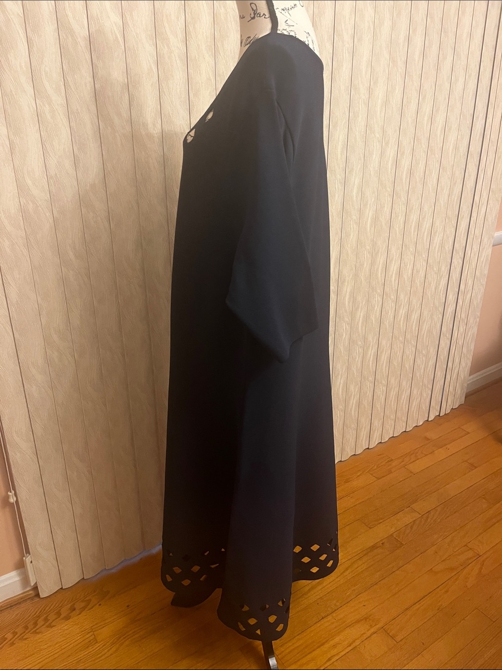 Navy Blue Cutout A-Line Women's Dress - Picture 6 of 9